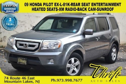 09 honda pilot ex-l-81k-rear seat entertainment-heated seats-xm radio-back cam