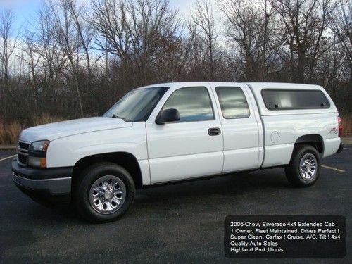 2006 chevy silverado 4x4 extended cab 1 owner fleet maintained carfax 4.8l v8 !