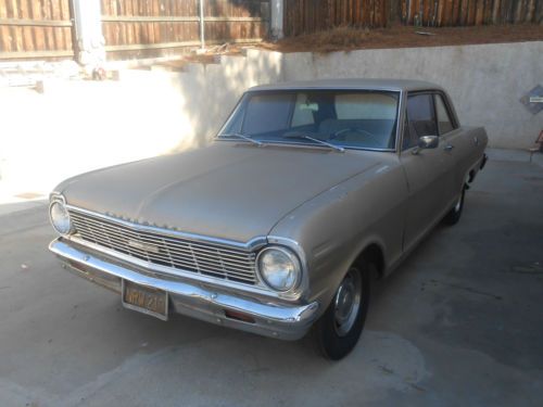 Very rare 1965 chevy ii nova 2 door 63 64 65 66 original ca car blk yellow plate