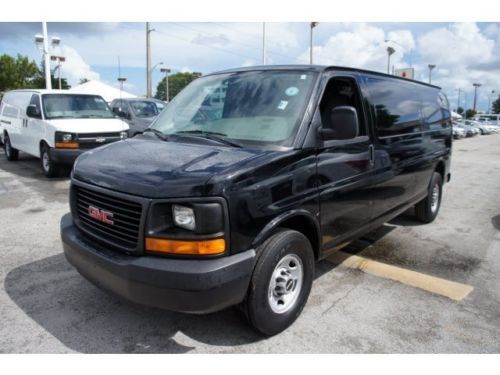 09 gmc savana 3500 extended express black cargo very clean florida