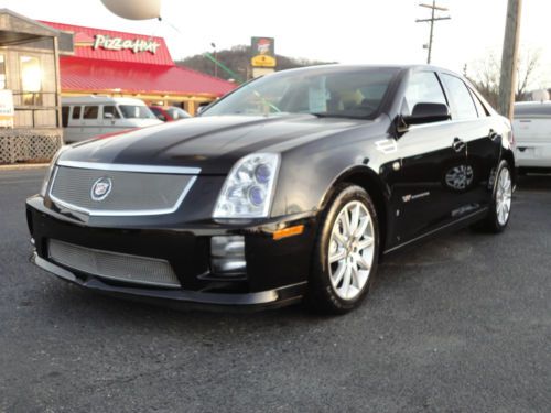 2008 cadillac sts-v black/black/red rare! supercharged documented one owner!
