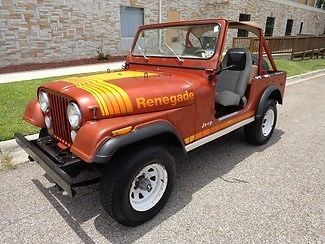 1979 wrangler renegade cj-7 4x4 bikini top 258 cid i6 engine 3-speed manual 45k