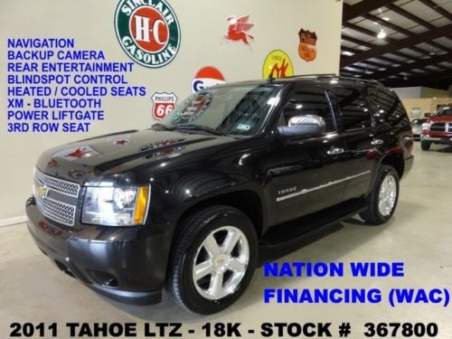 2011 tahoe ltz 4x2,sunroof,nav,rear dvd,htd/cool lth,3rd row,20&#039;s,18k,we finance