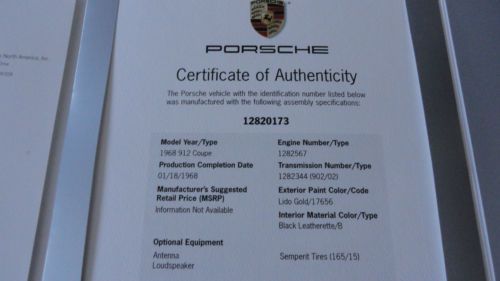1968 PORSCHE 912 COUPE, image 23