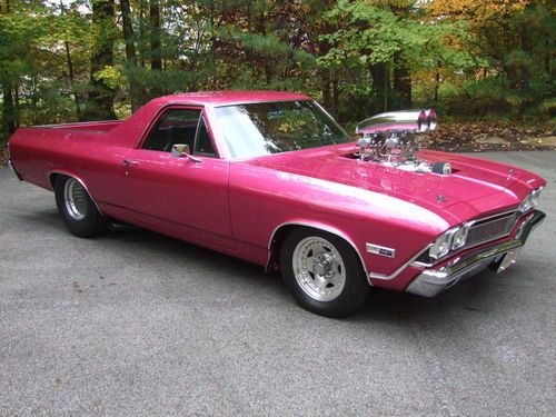 1968 el camino blown, pro street, show car, pump gas, street driven, steel body