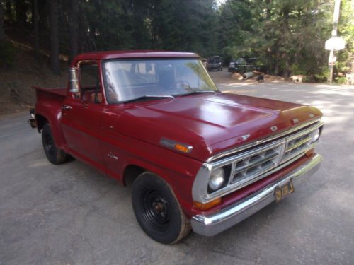1971 ford shortbed stepside 6cyl 3speed only41k miles ca patina ratrod shoptruck