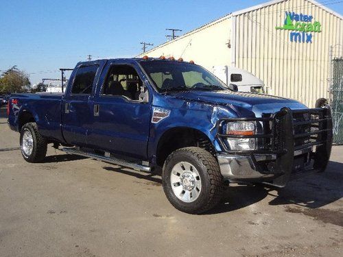 2008 ford f-250 sd xlt crew cab long bed 4wd damaged fixer runs! cooling good!!!