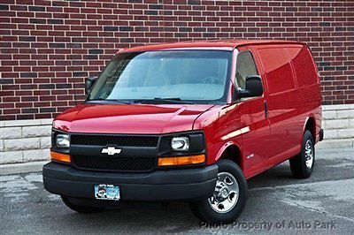 04 express g2500 cargo van 4.8l v8 abs a/c clean inspected finance red