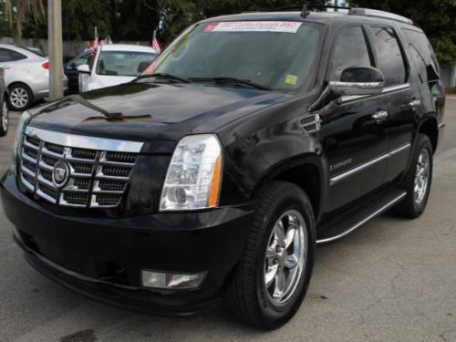 4 dr suv black escalade vortec 6.2l v8 tan leather backup camera 3 row seats dvd