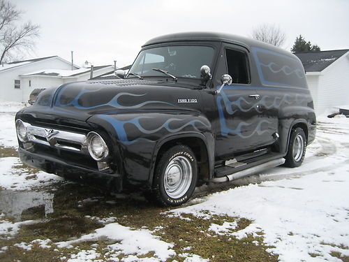 1953 ford f100 panel truck- 460 v8 - auto - custom interior - runs nice - sharp
