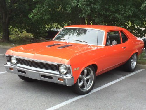 1971 chevrolet nova 2 door, 350 small block, new orange paint-1968 1969 1970 72