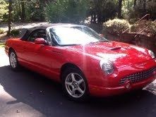 2002 ford thunderbird premium convertible red hot deal!!! super low miles!