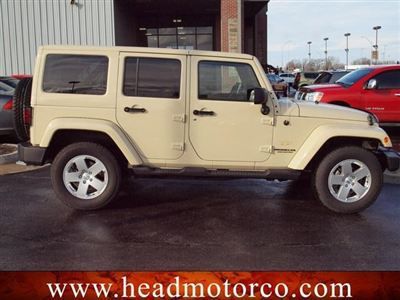 2012 jeep wrangler sahara unlimited 4wd 4dr  auto gas 3.8l v6   rare tan