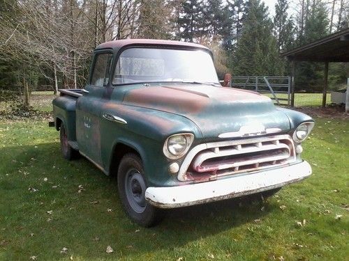 Completely stock truck. 6 cylinder 235, 4 spd, very solid body, excellent dash.