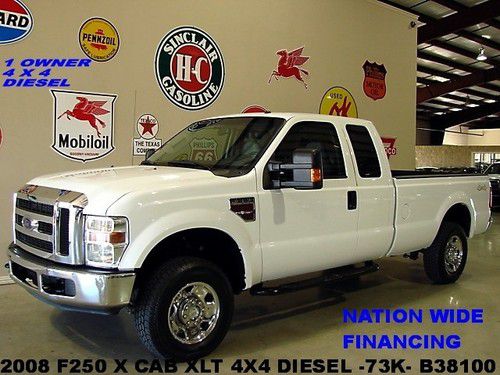 08 f250 super cab xlt 4x4,diesel,cloth,bedliner,17in chrome whls,73k,we finance!