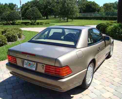 NO RESERVE 1990 MERCEDES 300SL ROADSTER 2-TOPS TAUPE/TAN, image 16