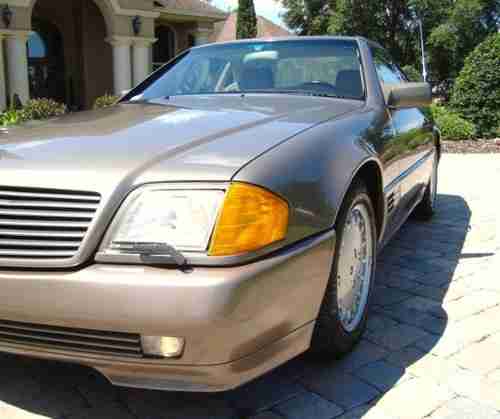 NO RESERVE 1990 MERCEDES 300SL ROADSTER 2-TOPS TAUPE/TAN, image 18