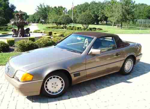 NO RESERVE 1990 MERCEDES 300SL ROADSTER 2-TOPS TAUPE/TAN, image 19