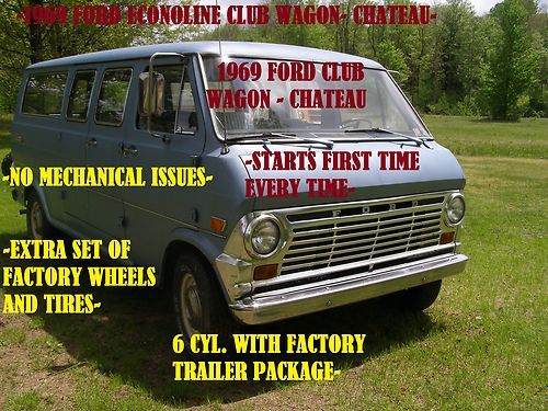 Vintage-classic-1969 ford e-230 club wagon chateau van 6cyl. 3 speed- nice!