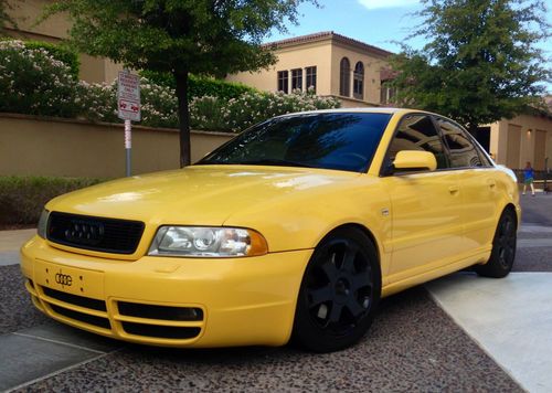 2000 audi s4 b5 imola yellow stage 3 k-04 turbos - miltek exhaust!!