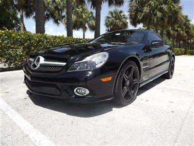 Fl 2009 sl550r black black $107k window pano roof prem 1 pkg 19" sl amg rims!