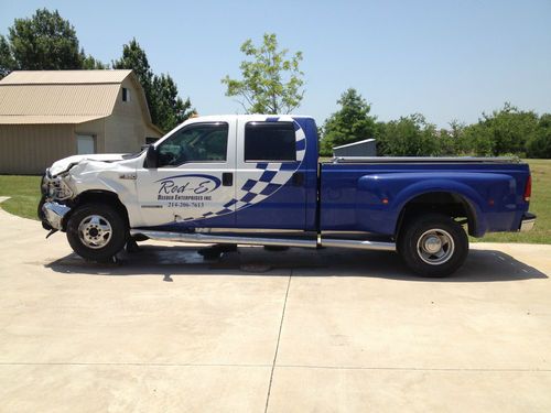 2001 f-350 diesel 7.3 dually auto, 4 door 4 x 4 runs, front damage salvage title