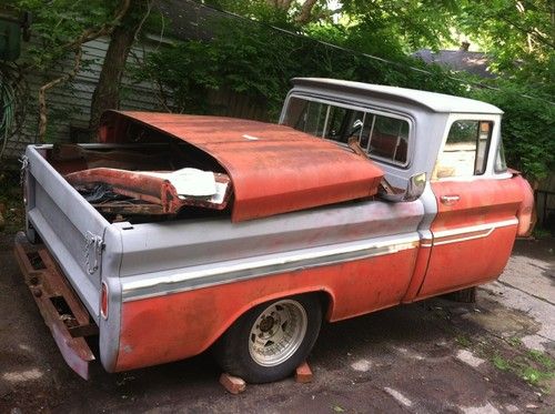 1962 chevrolet c10 fleetside swb pickup with big back window project