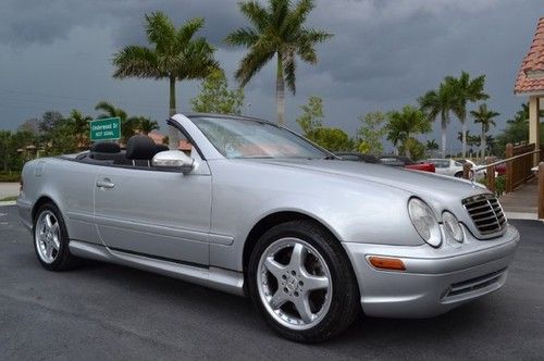 2002 clk55 amg florida convertible carfax certified 86k msrp designo leather