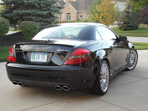 2007 Mercedes SLK55 AMG Black Great Condition Well Matinained Fresh Service, image 2
