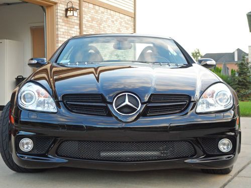 2007 Mercedes SLK55 AMG Black Great Condition Well Matinained Fresh Service, image 7