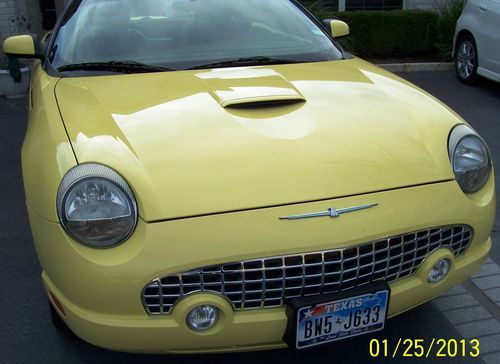 2002 ford thunderbird deluxe convertible 2-door 3.9l yellow  47k miles