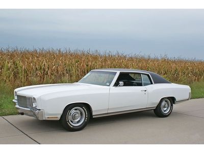 1970 chevrolet monte carlo 2 door hardtop 350 v8 nice car white w/ black int