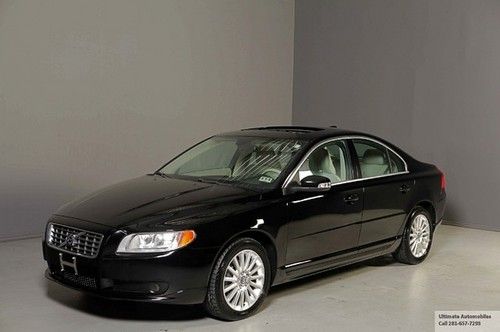 2008 volvo s80 sunroof leather xenons 54k low miles wood alloys black on tan !