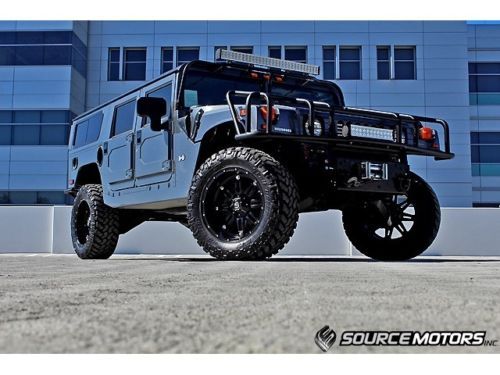 H1 black diamond, brushguard &amp; step bumper, pioneer, 22" fuels, lifted, led's