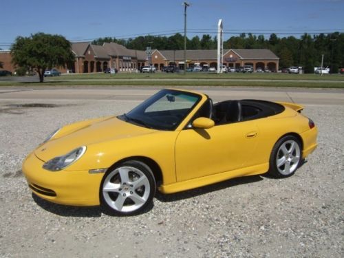 2001 porsche 911 carrera 4 cabriolet 6 speed manual transmission  yellow nice