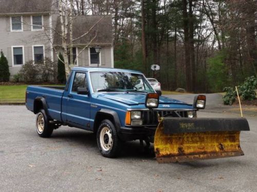 1987 jeep comanche extended bed pick up 4x4 with plow blue l@@k nr!!!!