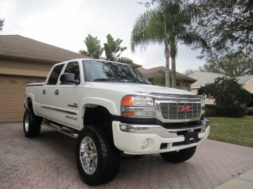 05 gmc sierra 2500 hd 4x4 crew cab slt duramax diesel navigation dvd xm 1 fl own