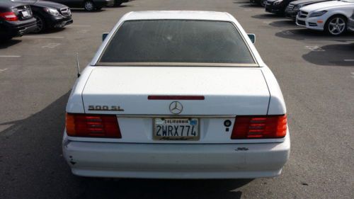 1991 91 WHITE MERCEDES BENZ 500 SL 500SL ROADSTER CONVERTIBLE AMG WHEELS LOW RES, image 5