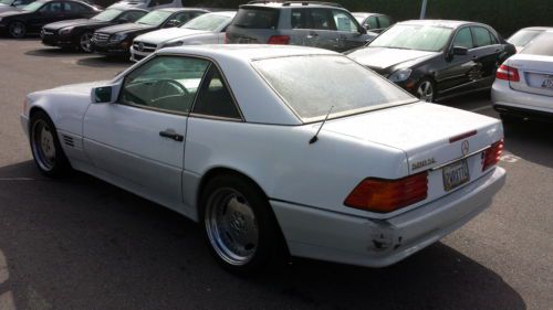 1991 91 WHITE MERCEDES BENZ 500 SL 500SL ROADSTER CONVERTIBLE AMG WHEELS LOW RES, image 6