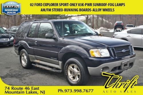 02 ford explorer sport-83k-pwr sunroof-am/fm stereo-running boards-alloy wheels