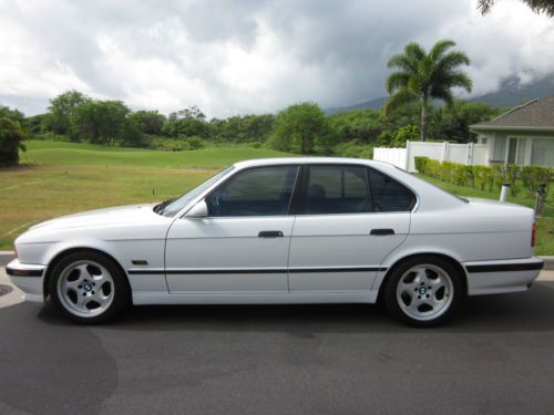 1995 bmw 540i m-sport 6 speed manual, white on black e34, 56k miles