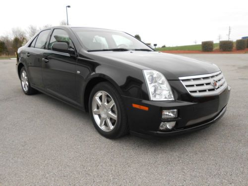 2005 cadillac sts base sedan 4-door 4.6l black with tan leather one owner nice!