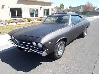 1969 black malibu primer classic project car automatic 307 chevy fischer