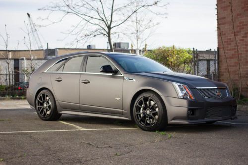 2012 cadillac cts-v wagon black matte charcoal wrap