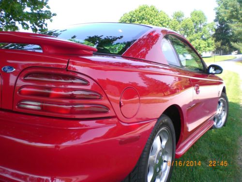 1994 Ford Mustang SVT Cobra, 4,300 miles, Rio Red, black leather interior, image 2
