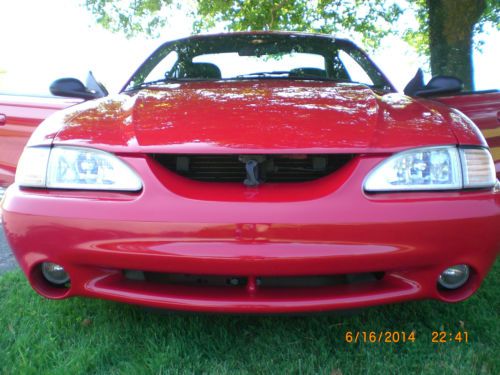 1994 Ford Mustang SVT Cobra, 4,300 miles, Rio Red, black leather interior, image 3