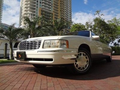 1998 cadillac deville limo 43k miles clean carfax gorgeous white rust free car!