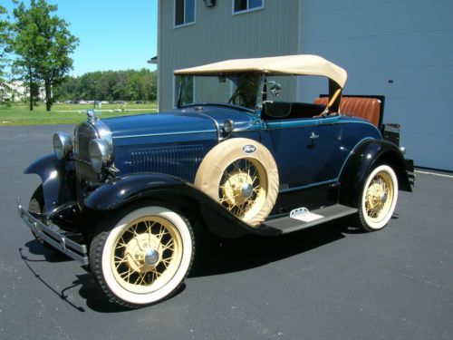 1931 ford model a deluxe roadster dual side mounts and rumble seat