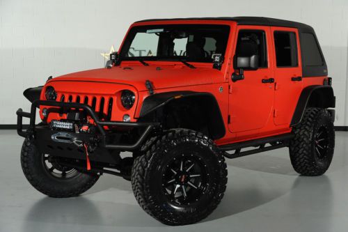 Lifted 4x4 red automatic sport unlimited kevlar led lights