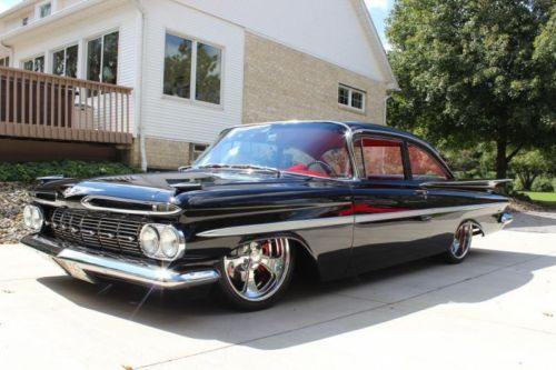 1959 chevy belair pro touring frm off resto ls motor 6 speed air cond show calib